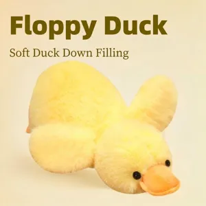 Fluffy Duck Plush Toy Shaggy Platypus Lying Duck Pillow Soft Stuffed Animal Doll For Sleeping Decor Gift For Kids Adults
