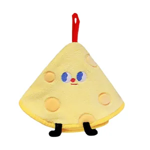 Süßes Cartoon Käse Handtuch zum Aufhängen weich saugfähig schnell trocknend Küche