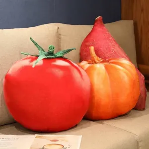 Cuscini in peluche 3D realistici a forma di pomodoro, zucca e patata dolce morbida