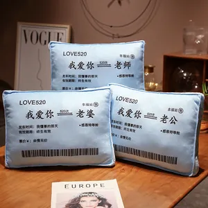Cuscino in peluche blu creativo a forma di biglietto del treno per regali romantici e originali