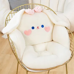 Lindo cojín de silla de peluche con forma de conejo y respaldo semicerrado hogar