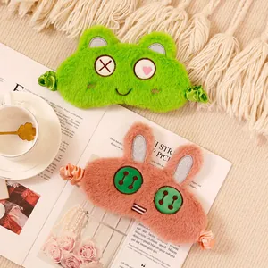 Cute plush cartoon animal sleep masks for travel and light blocking relief.