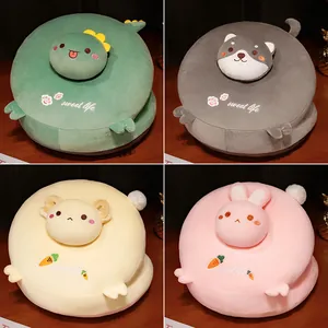 Cartoon animal plush nap pillows with hollow design for office and school napping