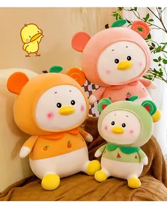 Cute fruit-themed plush duck toys in orange, strawberry, and watermelon styles