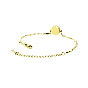 Detailed side view of 12mm gold stainless steel aromatherapy bracelet for essential oils