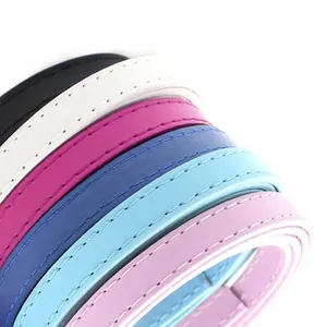 Nahaufnahme von 8 mm bunten DIY-Armbandriemen aus Kunstleder mit detaillierten Nähten