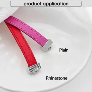 8mm DIY Sieradensluitingen Voor Leren Koord Armband Maken Legering Strass Effen Connectoren Mini Gespen Met Schroeven Sieradenonderdelen