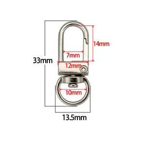 Gedetailleerde maten voor metalen karabijnsluiting voor DIY leren touw sieraden