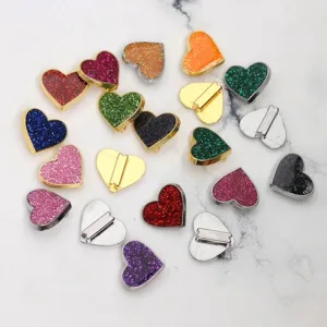 Alloy Enamel Glitter Heart Slide Charms For Jewelry Making DIY Bracelet Accessories For Women Girls Colorful Heart Pendants