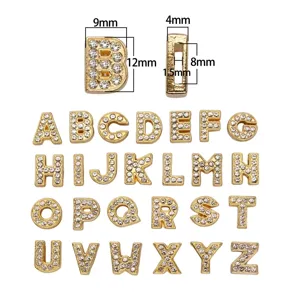 Set di perline alfabeto strass oro 8mm per gioielli fai da te, bracciali e artigianato