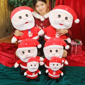 Plüsch-Weihnachtsmann-Puppen Set in verschiedenen Größen, ideale Weihnachtsdeko und Geschenke.