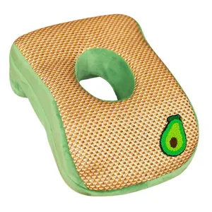 Almohada de siesta de espuma viscoelástica con fibra de vid de hielo y bordado de aguacate