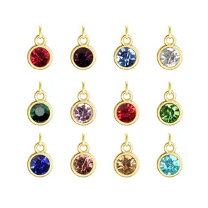 Zwölf Varianten von Geburtsstein-Kristallanhängern mit Vergoldung für DIY-Schmuck