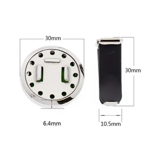 Especificación detallada de tamaño para el clip de aromaterapia de acero inoxidable 30 mm