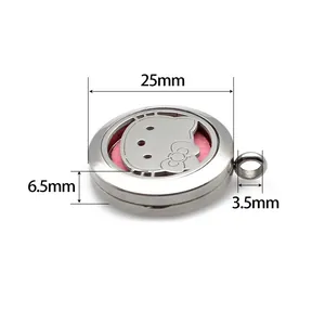 Detailansicht eines 25mm ätherischen Öl-Diffusor-Anhängers mit Maßen 6,5mm und 3,5mm