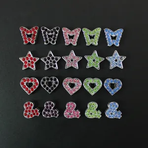 10mm Strass-Anhänger aus Legierung in Schmetterlings-, Stern- und Herzform für DIY-Schmuck