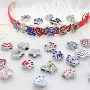 10mm Legierung Strass Anhänger für Tierhalsbänder, DIY Zubehör in Herz- und Sternform