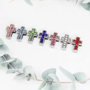 Set mit bunten Strass-Kreuzanhängern für DIY-Armband- und Halsketten-Accessoires