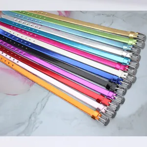 Set di cinturini fai-da-te da 8mm in pelle PU colorata con fibbie metalliche