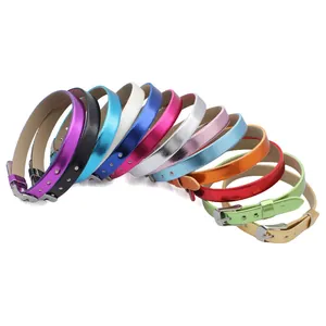 Cinturini colorati da 8mm in pelle PU metallizzata per ciondoli fai da te in varie tonalità