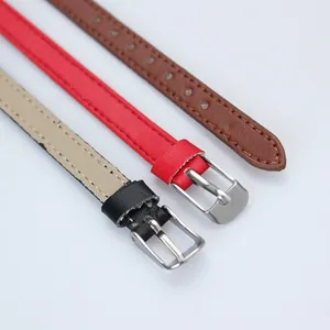 Close-up detail showing 8mm PU leather wristbands in red, brown, and black colors