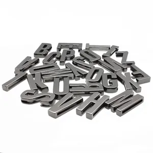 Lettres alphabétiques en métal gunmetal 30mm pour décoration de sacs et vêtements DIY