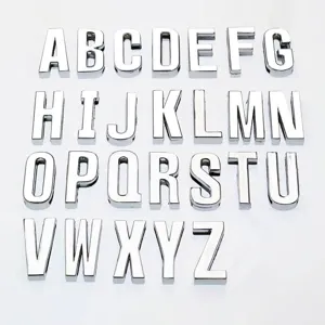 Alphabet Letter Slider Beads Alloy Chrome Smooth Alphabet Pendant For DIY Jewelry Bags Clothing Decoration Personalized Charms Accessories