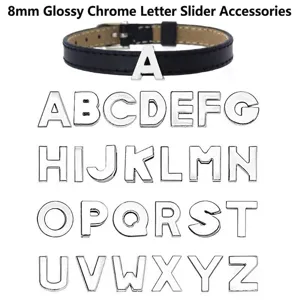 Chrome Zinc Alloy Alphabet Slider Beads For DIY Bracelet Jewelry Making Personalized Letter Charms Crafts Accessories