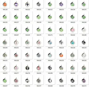 Catalogus van 20mm roestvrijstalen aromatherapie hangers met diverse holle ontwerpen
