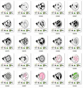 Colección de clips de aromaterapia de 30mm para coche con varios diseños calados