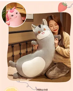 Close-up of soft curved long plush sleeping pillow detail for comfortable side sleeping