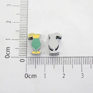 Detail view of cocktail glass charms for 8mm wristband DIY jewelry