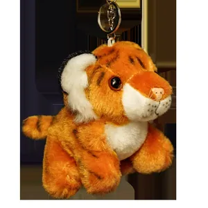 Niedlicher weicher orangefarbener Tiger-Plüsch-Schlüsselanhänger, perfektes Tier-Taschenzubehör
