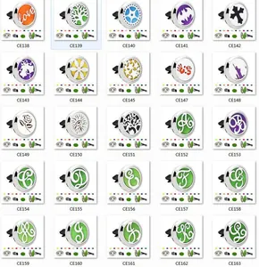 Tabla de selección de clips de aromaterapia para coche de 30mm con varios diseños huecos.