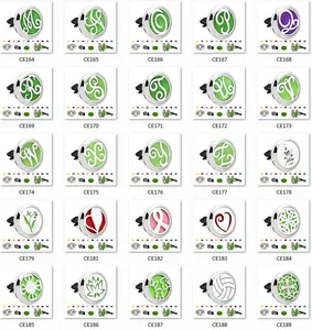 Cuadrícula de clips de aromaterapia de 30mm para rejillas de aire de coche con patrones.
