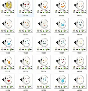 Clips de aromaterapia de 30 mm para coche con caras de emoji y almohadillas de repuesto