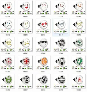 Colección de clips de aromaterapia de 30mm para coche con emojis y variados diseños huecos