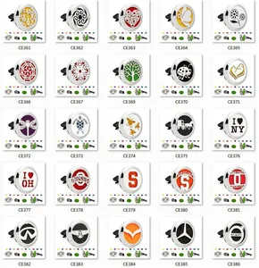 Varios clips de aromaterapia de 30 mm para coche con patrones huecos e intrincados
