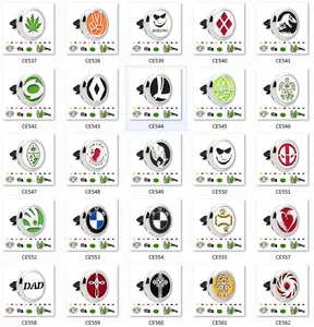 Clips de aromaterapia para rejilla de coche de 30mm con varios diseños troquelados.