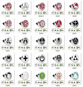 Colección de clips de aromaterapia de 30 mm para coche con varios patrones y códigos