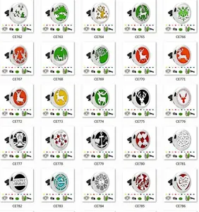 Pantalla de clips de aromaterapia para coche de 30mm con varios diseños navideños calados