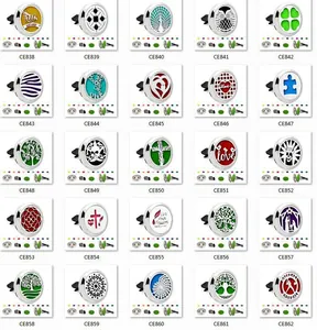 Variedad de clips de aromaterapia para coche de 30mm con diseño hueco y códigos modelo