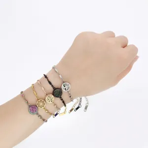 Adjustable 12mm aromatherapy stainless steel bracelets featuring various intricate hollow patterns