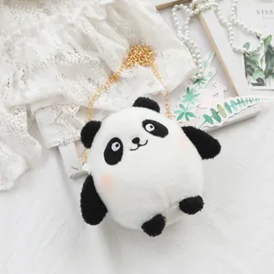 Bolso Bandolera de Felpa de Conejo Panda de Dibujos Animados Lindo Minibolso de Hombro con Cadena para Mujeres Niñas