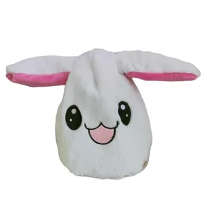 Cappello di coniglio in peluche elettrico mobile con funzione di canto regalo di Natale
