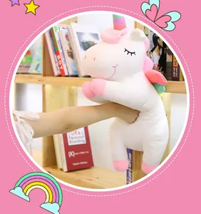 Soft white plush unicorn toy detail showing high-elasticity filling for maximum comfort
