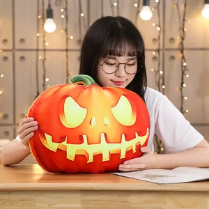 Λούτρινο μαξιλάρι κολοκύθας Halloween Jack-o'-lantern για ζεστή διακόσμηση πάρτι