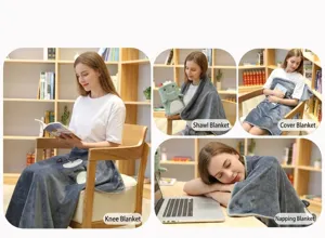 Soft grey flannel fleece blanket shown in multiple usage scenarios for warmth and comfort.