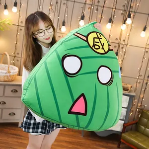 Large funny Zongzi plush toy dumpling shaped soft pillow for Dragon Boat Festival gift.
