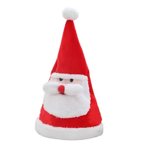 Electric dancing Santa hat with plush beard, funny holiday gift for Christmas party